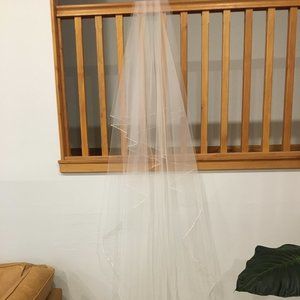 pure white 8 ft wedding veil